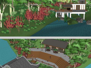 精品原創(chuàng)中式戲臺景觀公園su模型設計素材 植物景觀模型大全 18653583