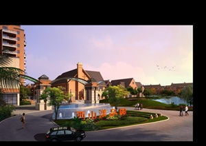 cad鐵大門園林景觀設計完整方案項目資料及效果圖素材下載